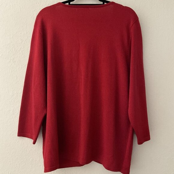 VINTAGE  RED SHIMMER TOP PLUS LIKE NEW - Picture 4 of 13